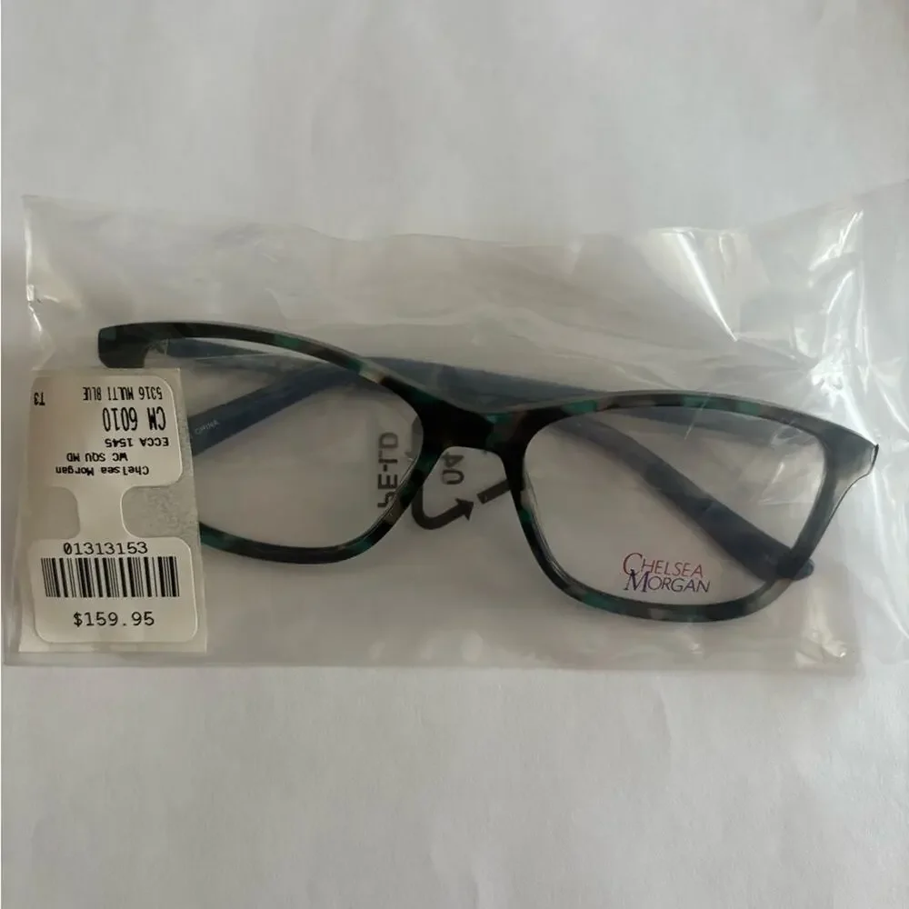 NWT Chelsea and Morgan blue multi tortoise glasses